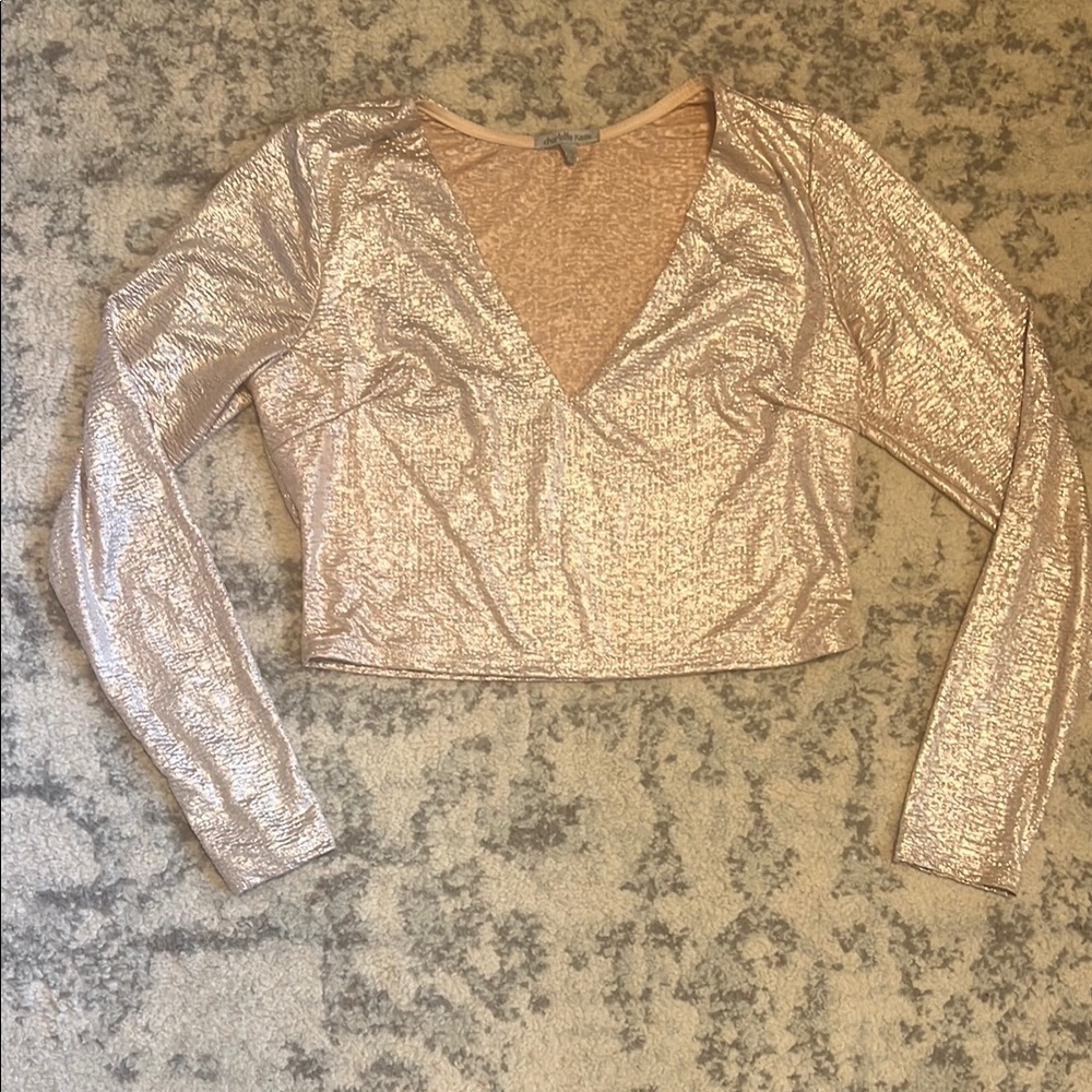 Charlotte Russe Gold metallic Crop Top